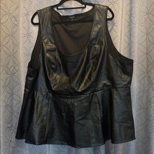 Torrid Black Faux Leather Peplum Top
